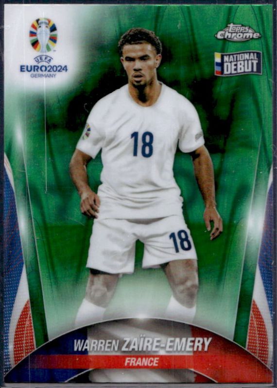 2023 Topps Chrome UEFA Euro #54 Green Ray Wave Refractor