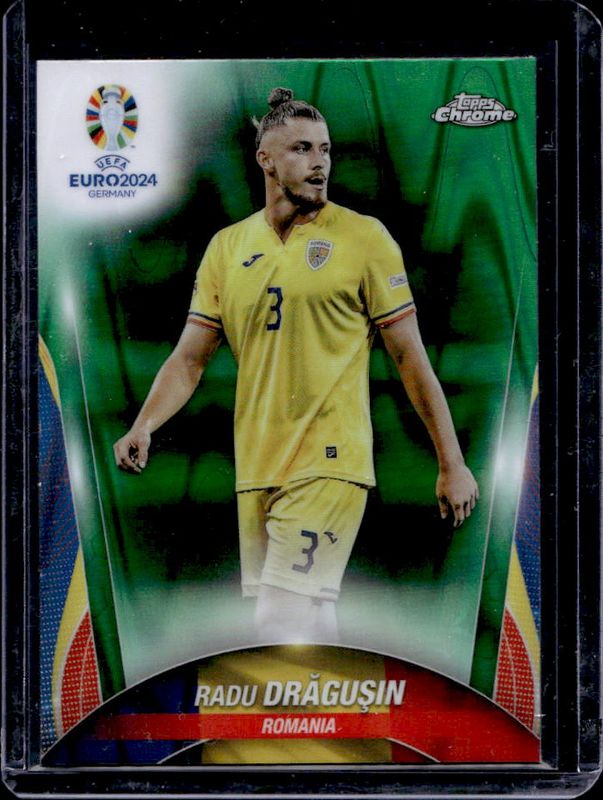 2024 Topps Chrome UEFA Euro #111 Green Ray Wave Refractor
