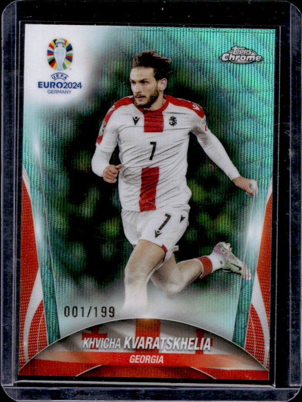 2023 Topps Chrome UEFA Euro #134 Aqua Wave Refractor /199