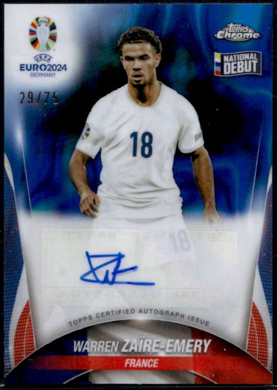 2023 Topps Chrome UEFA Euro #CA-WZ Chrome Autographs - Blue Lava Refractor /75