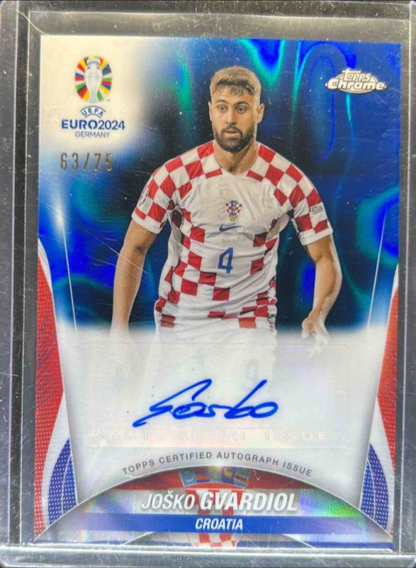 2023 Topps Chrome UEFA Euro #CA-JG Chrome Autographs - Blue Lava Refractor /75
