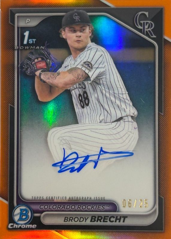 2024 Bowman Draft #CPA-BBR Chrome Prospect Auto - Orange Refractor /25 (1st)