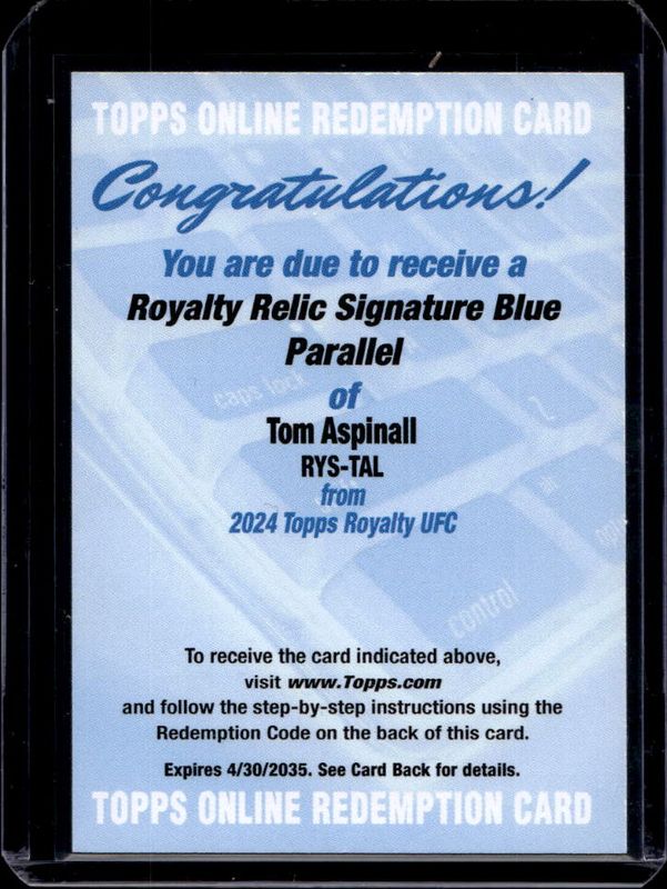 2024 Topps UFC Royalty #RYS-TAL Royalty Relic Signatures - Blue /25