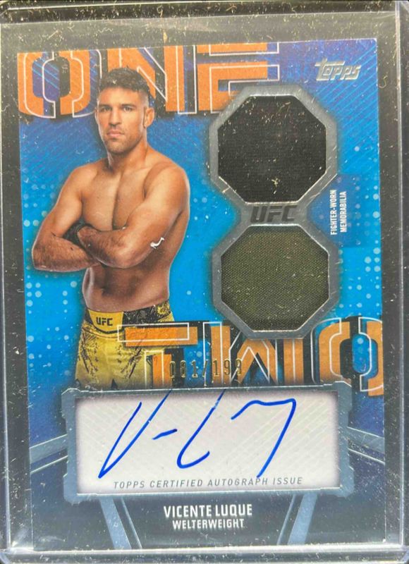 2024 Topps Knockout UFC #OTC-VLE 1 2 Combo Autographs Relics /199