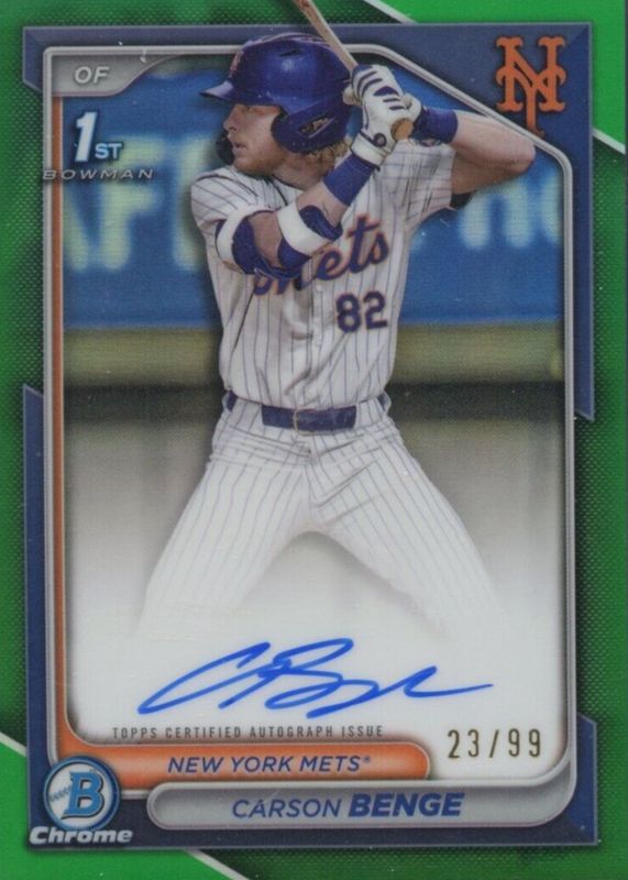 2024 Bowman Draft #CPA-CBG Chrome DP Auto - Green Refractor /99 (1st)