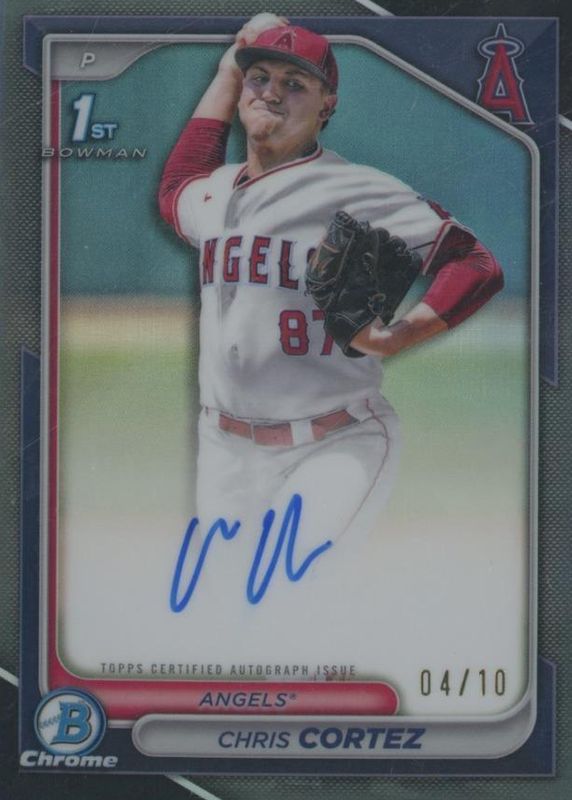 Chris Cortez 2024 Bowman Draft #CPA-CCZ Chrome DP Auto - Black Refractor /10 (1st) RAW