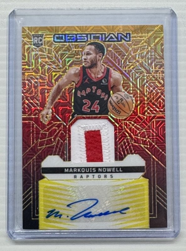 2023 Obsidian #RJI-NWL Rookie Jersey Ink - Electric Etch Molten Mojo /10