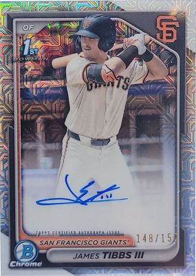James Tibbs III 2024 Bowman Draft #CPA-JT Chrome DP Auto - HTA 