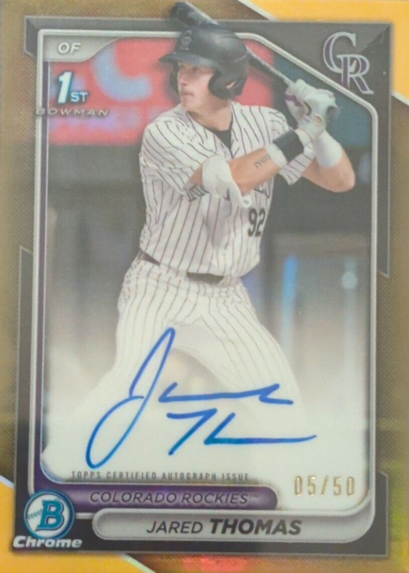 Jared Thomas 2024 Bowman Draft #CPA-JTH Chrome DP Auto