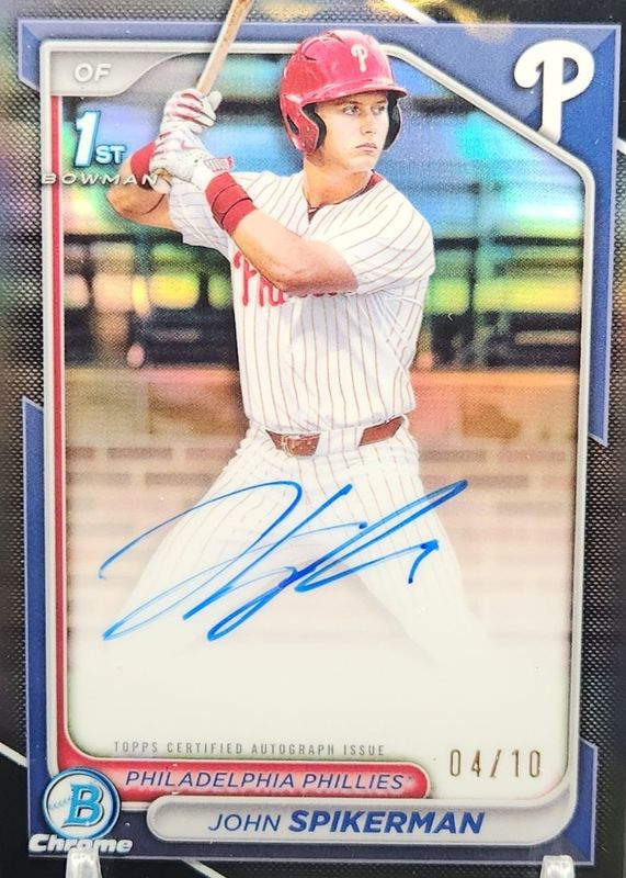 2024 Bowman Draft #CPA-JSP Chrome Prospect Auto - Black Refractor /10 (1st)