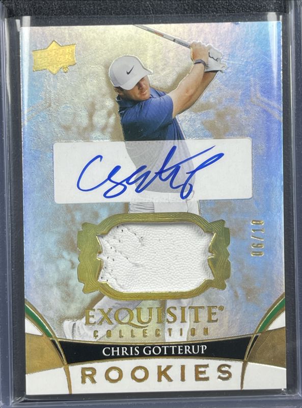 2024 Upper Deck Portfolio #EC-CG Exquisite Collection Auto Swatch Gold Spectrum Parallel Rookies /10