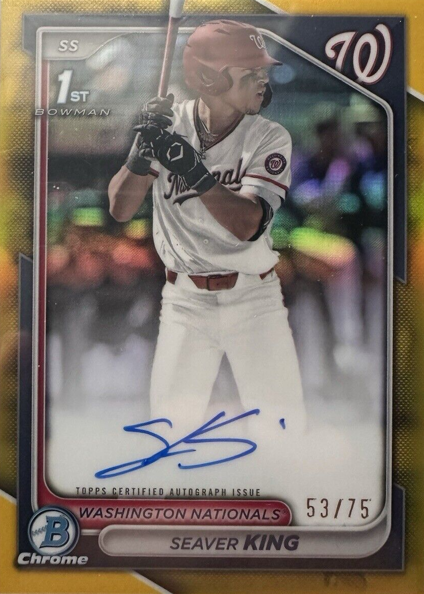 Seaver King 2024 Bowman Draft #CPA-SK Chrome DP Auto - Yellow 