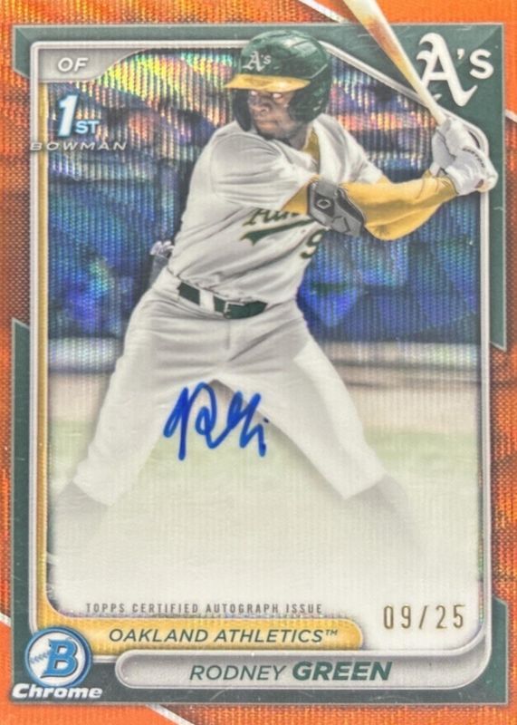 2024 Bowman Draft #CPA-RG Chrome Prospect Auto - Orange Wave Refractor /25 (1st)