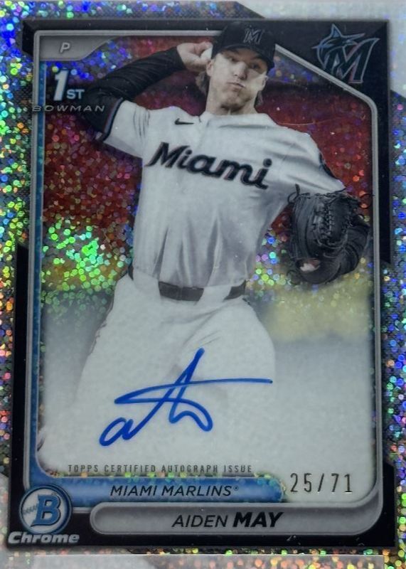 Aiden May 2024 Bowman Draft #CPA-AM Chrome DP Auto - Sparkles Refractor /71 (1st) RAW
