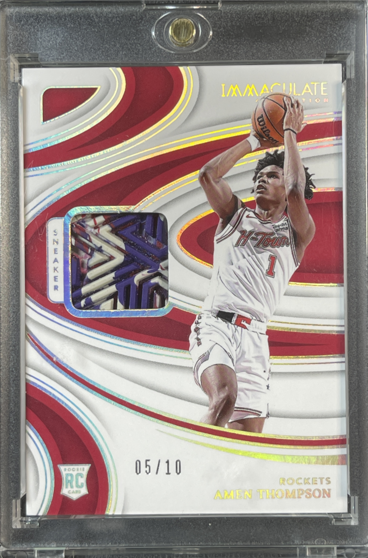 Amen Thompson 2023 Immaculate #SS-AMT Sneaker Swatches - Gold /10 Price ...