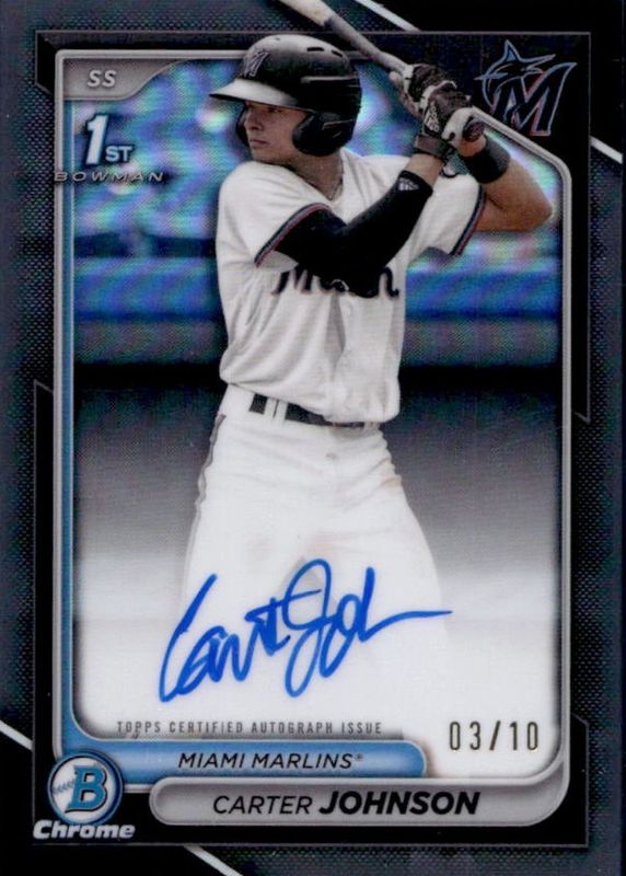2024 Bowman Draft #CPA-CJ Chrome Prospect Auto - Black Refractor /10 (1st)