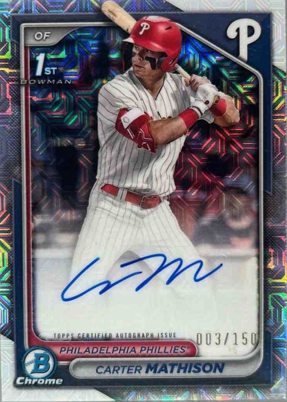 2024 Bowman Draft #CPA-CMA Chrome Prospect Auto - HTA Choice Refractor /150 (1st)