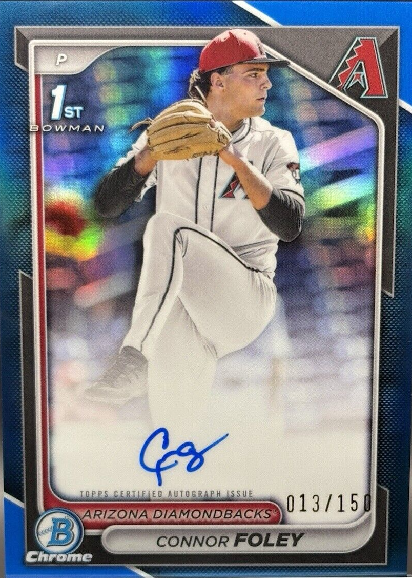 Connor Foley 2024 Bowman Draft #CPA-CF Chrome Prospect Auto - Blue ...