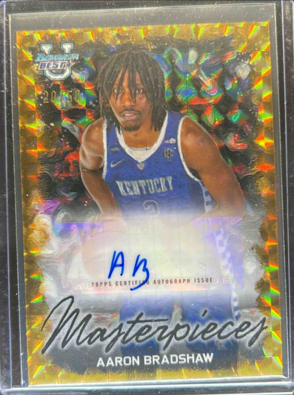 2023 Bowman Best University #BMA-AB Masterpieces Autographs - Geometric Gold Refractor /50