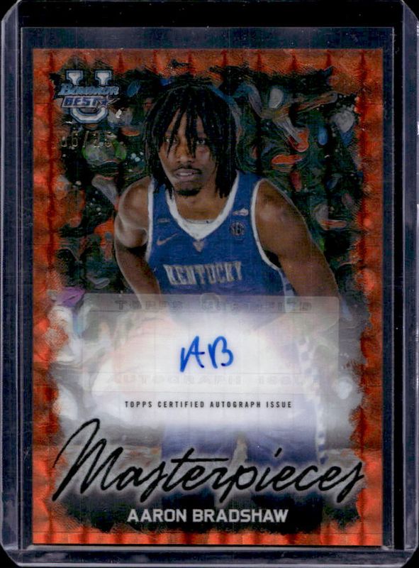 2023 Bowman Best University #BMA-AB Masterpieces Autographs - Geometric Orange Refractor /25