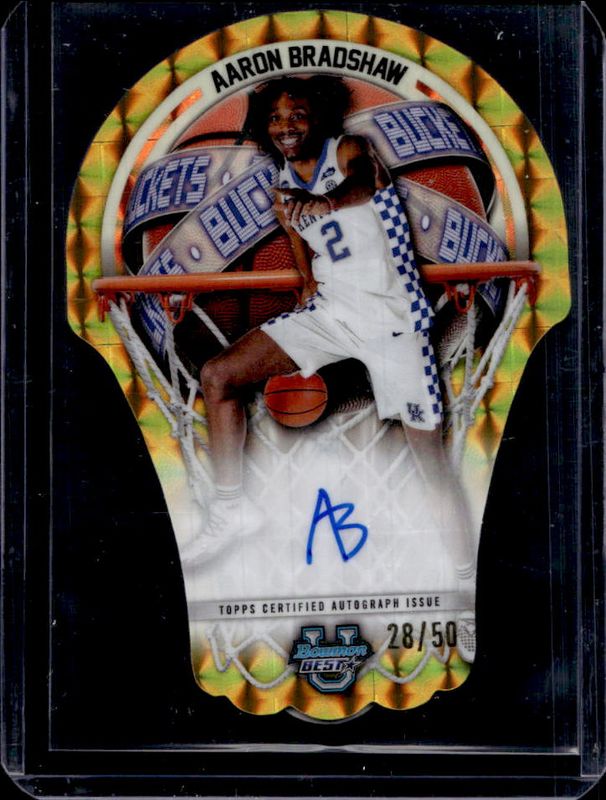 2023 Bowman Best University #BDA-AB U Buckets Die-Cut Autographs - Geometric Gold Refractor /50