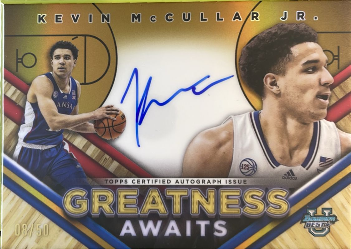 2023 Bowman Best University #GAA-KM Greatness Awaits Autographs - Gold Refractor /50