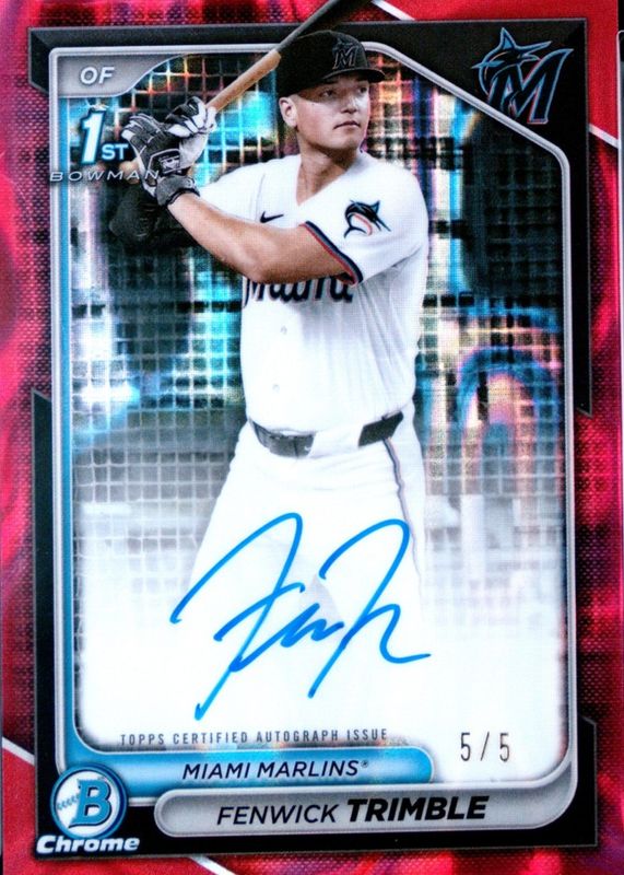 2024 Bowman Draft #CPA-FT Chrome Prospect Auto - Red Lava Refractor /5 (1st)