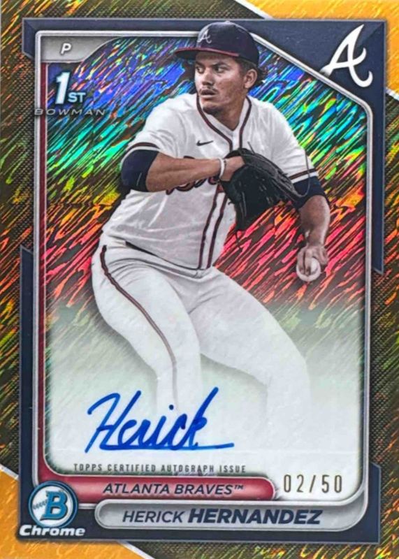 2024 Bowman Draft #CPA-HH Chrome DP Auto - Gold Shimmer Refractor /50 (1st)