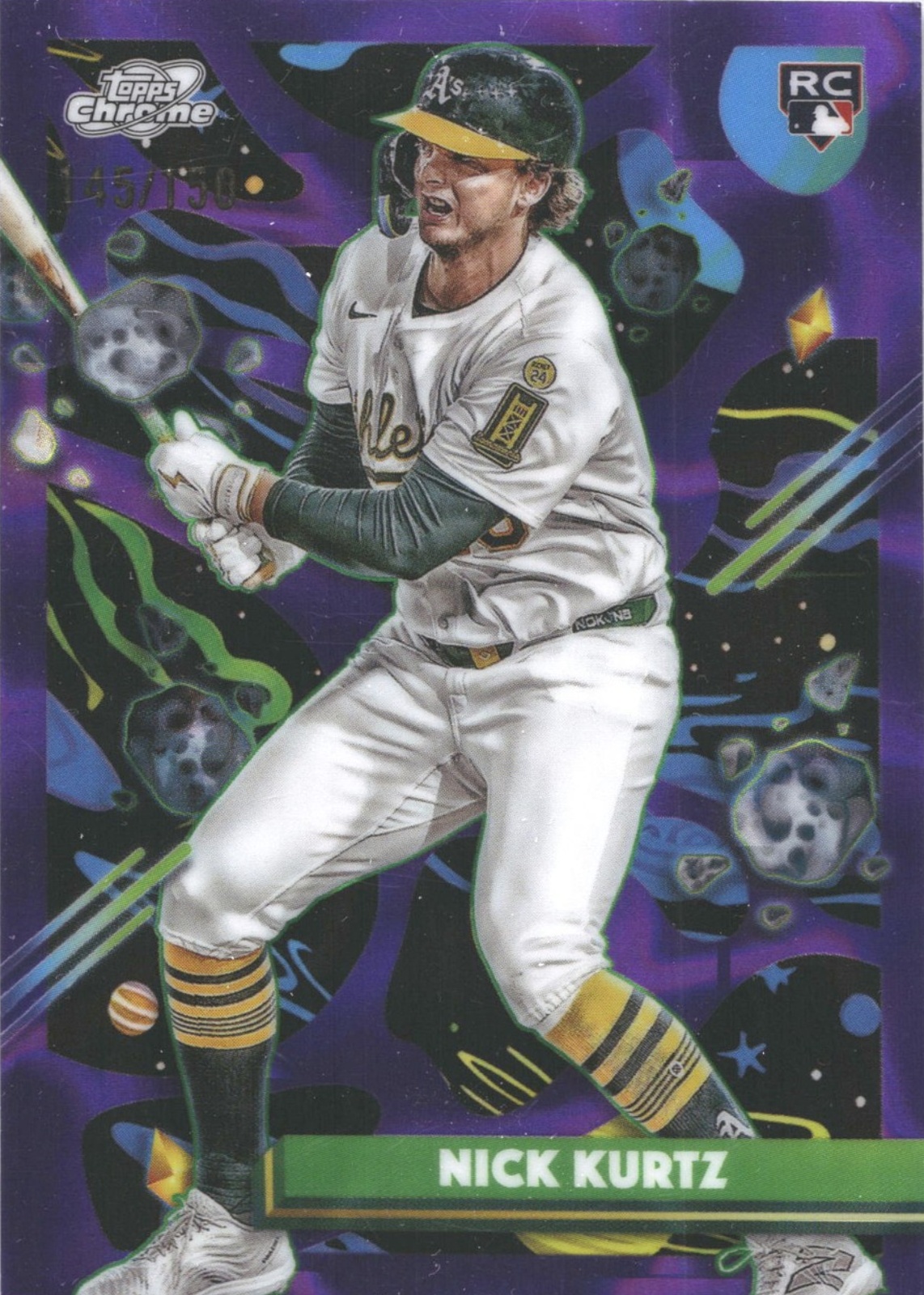 Nick Kurtz 2025 Topps Chrome Cosmic #183 Purple Nebula Refractor