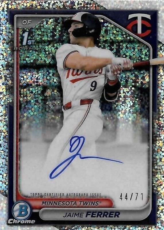 Jaime Ferrer 2024 Bowman Draft #CPA-JF Chrome DP Auto - Sparkles Refractor /71 (1st) RAW