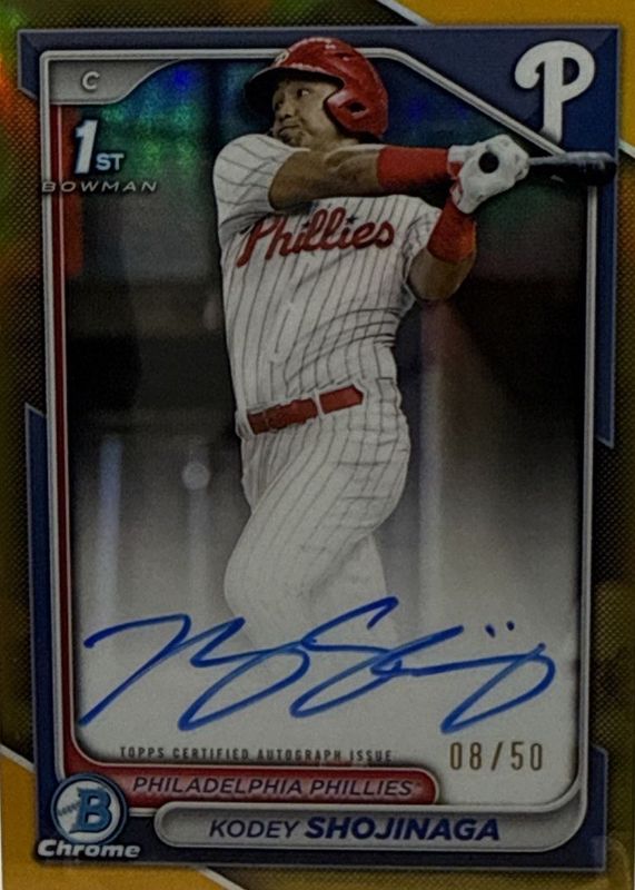 2024 Bowman Draft #CPA-KSH Chrome Prospect Auto - Gold Refractor /50 (1st)