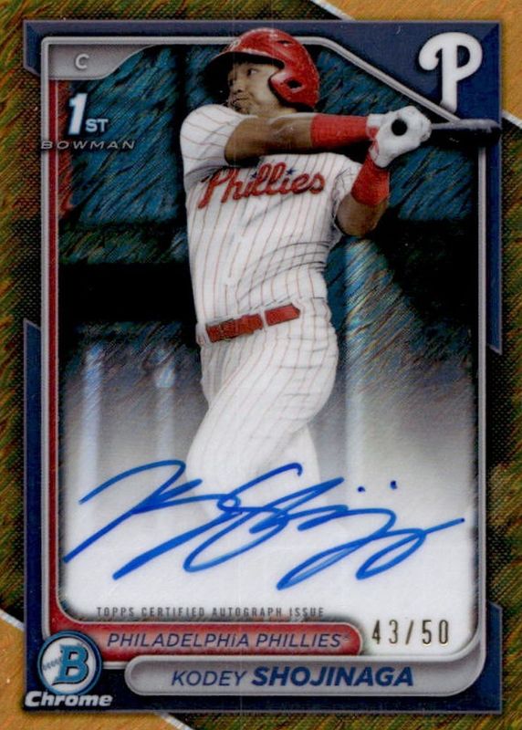 2024 Bowman Draft #CPA-KSH Chrome Prospect Auto - Gold Shimmer Refractor /50 (1st)