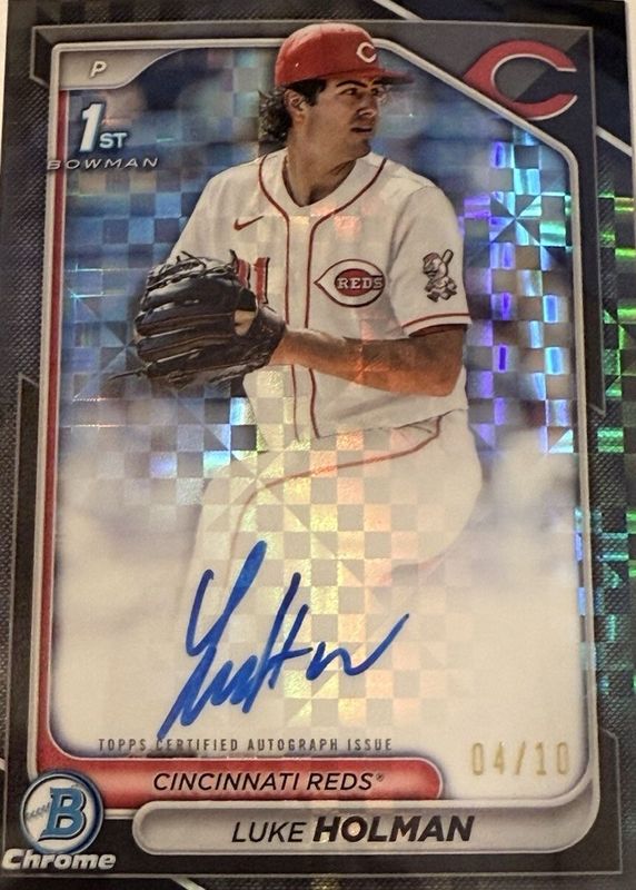 2024 Bowman Draft #CPA-LH Chrome Prospect Auto - Black X-Fractor /10 (1st)