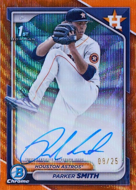 Parker Smith 2024 Bowman Draft #CPA-PSM Chrome DP Auto - Orange Wave Refractor /25 (1st) RAW