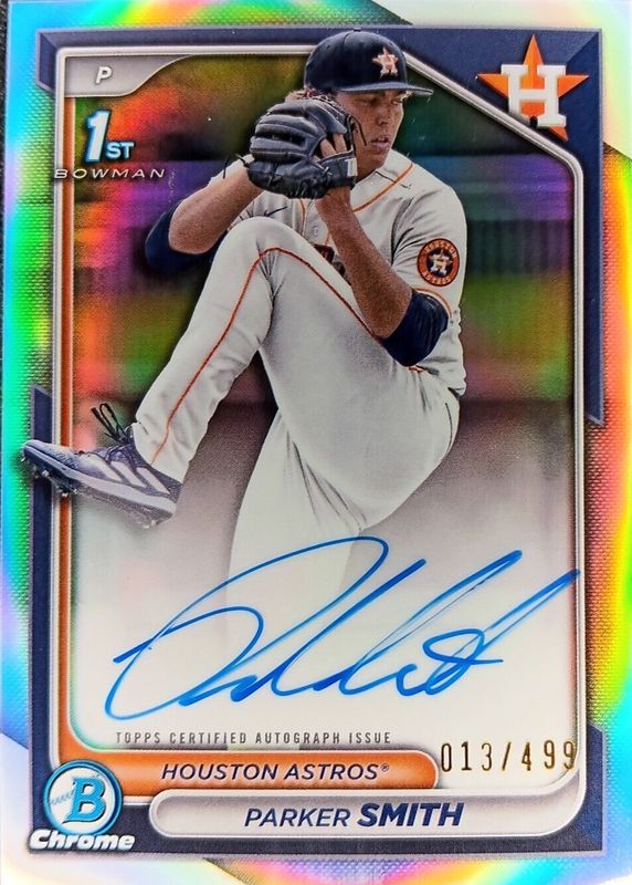 Parker Smith 2024 Bowman Draft #CPA-PSM Chrome DP Auto - Refractor /499 (1st) RAW