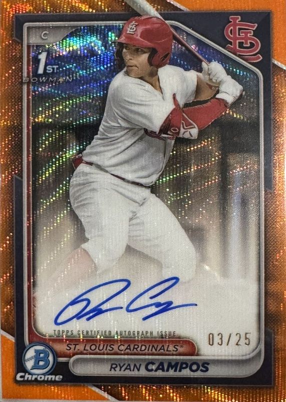 2024 Bowman Draft #CPA-RCA Chrome Prospect Auto - Orange Wave Refractor /25 (1st)