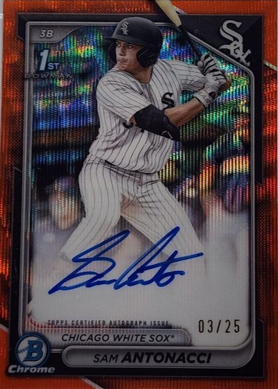 2024 Bowman Draft #CPA-SA Chrome Prospect Auto - Orange Wave Refractor /25 (1st)