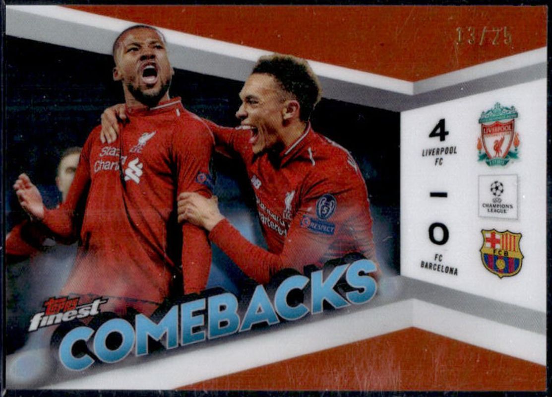 2023 Topps Finest UEFA Club Competitions #FC-2 Finest Comebacks - Orange /25