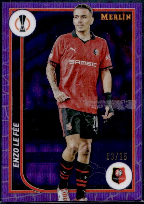 2023 Topps Merlin Chrome UEFA Club Competitions #128 Purple Wave Refractor /15