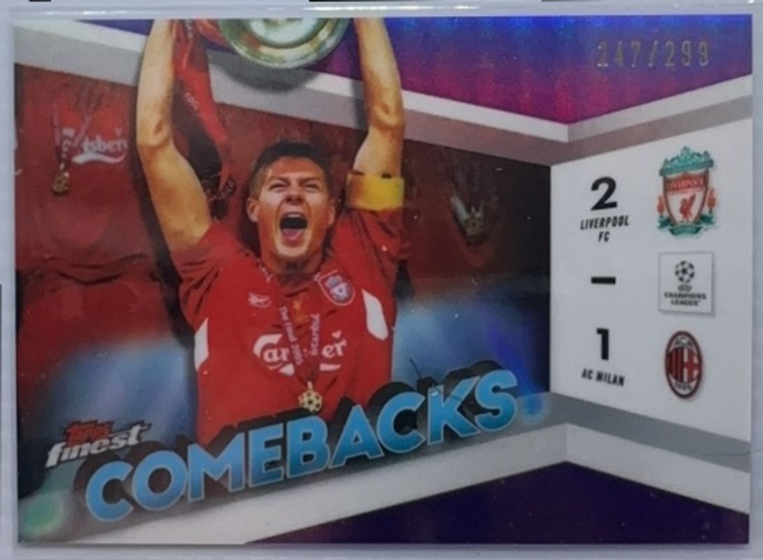 2023 Topps Finest UEFA Club Competitions #FC-5 Finest Comebacks - Purple /299