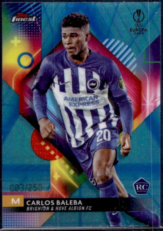 2023 Topps Finest UEFA Club Competitions #58 Blue Aqua Vapor Wave /250
