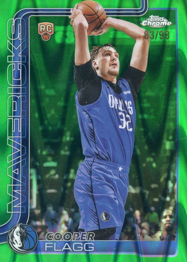 Cooper Flagg 2025 Topps Chrome #251 Green RayWave Refractor /99