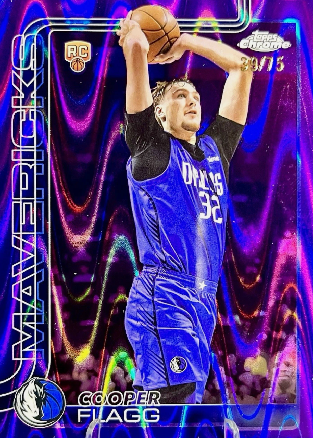 Cooper Flagg 2025 Topps Chrome #251 Purple RayWave Refractor /75 