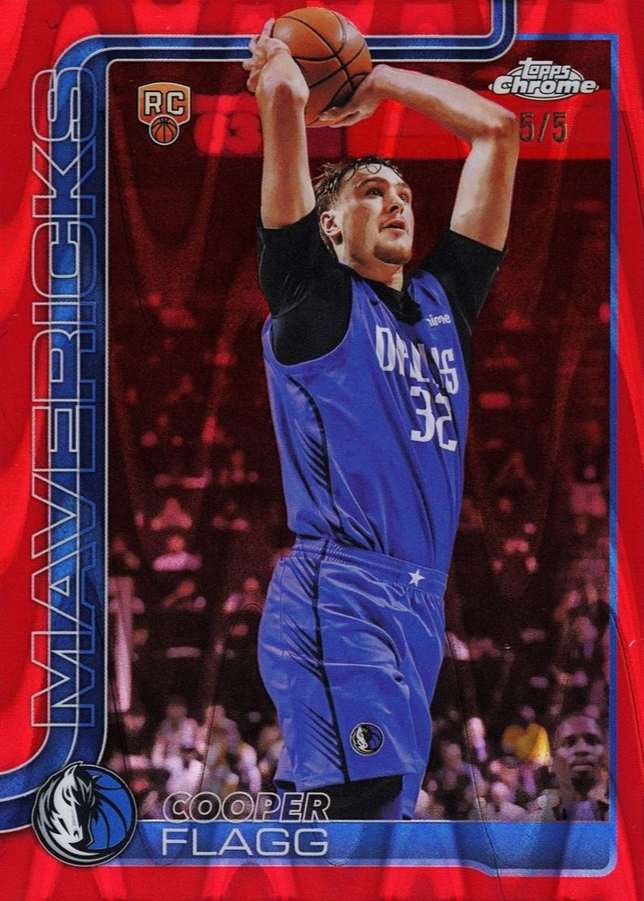 Cooper Flagg 2025 Topps Chrome #251 Red RayWave Refractor /5 Price ...
