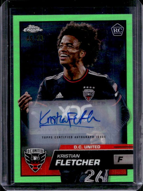 2023 Topps Chrome MLS #120 Autographs - Neon Green Refractor /99