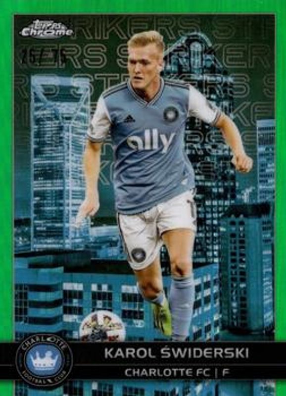 2023 Topps Chrome MLS #BCS-13 Big City Strikers - Green Refractor /75