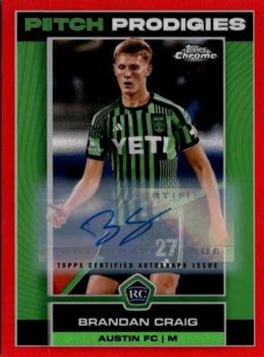 2023 Topps Chrome MLS #140 Autographs - Red Refractor /5