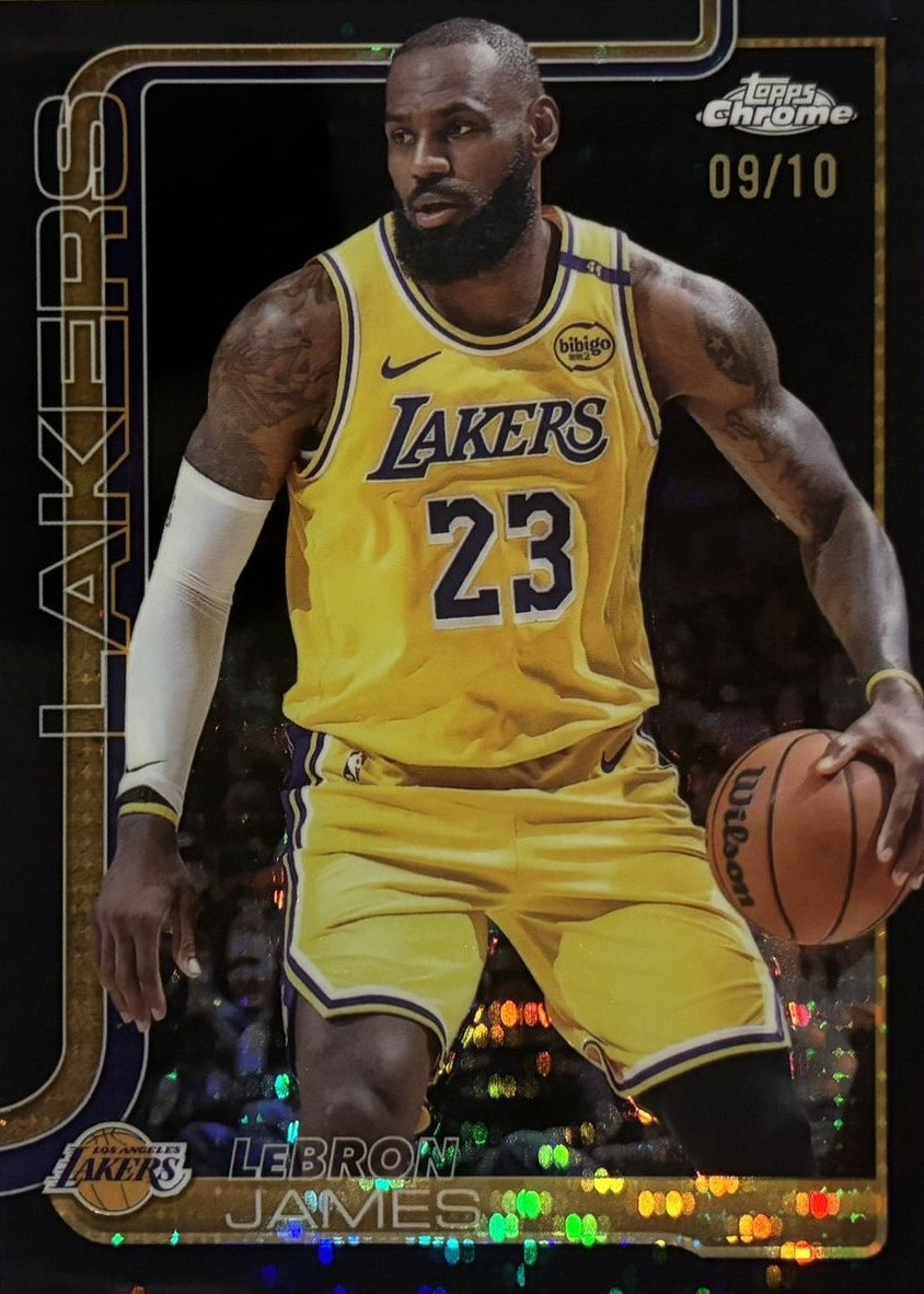 LeBron James 2025 Topps Chrome #127 Black Pulsar Refractor /10