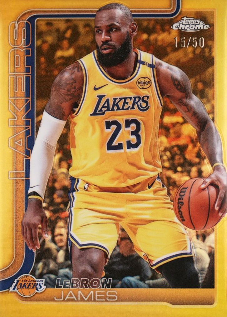LeBron James 2025 Topps Chrome #127 Gold Refractor /50 Price Guide