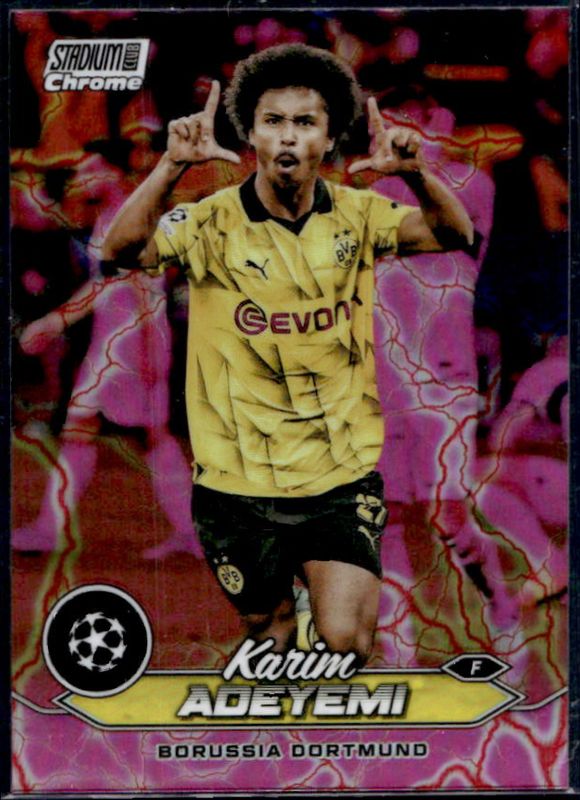 2023 Topps Stadium Club Chrome UEFA Champions League #89 Pink Red Electric Charge Refractor